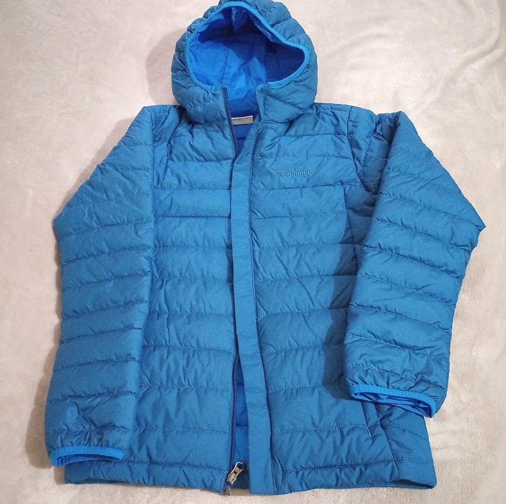 Columbia Kid's Channel Quilted Hooded Parka Jacket Coat L 14 16